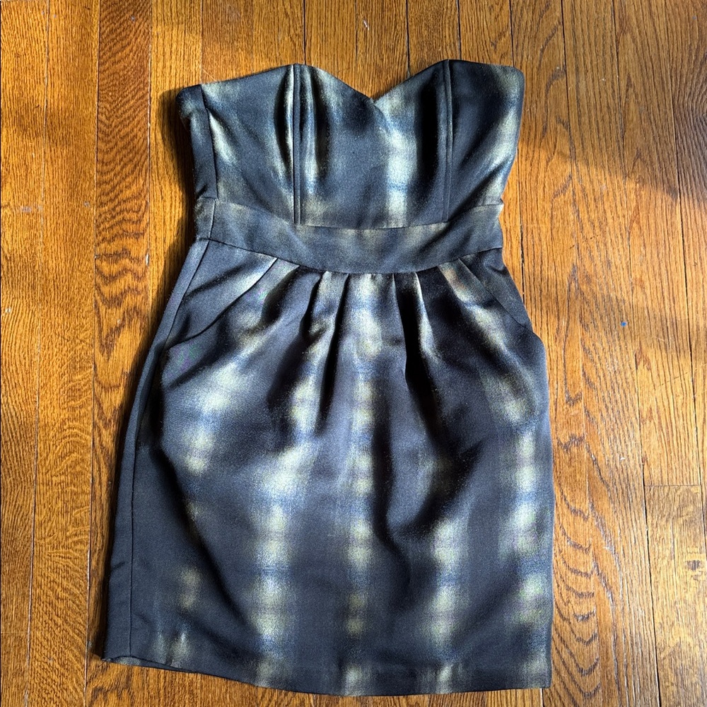 H&M Strapless Dress in Black and Gold
